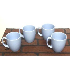 Corning Corelle Mugs 4 Coordinates Light Blue Stoneware 12 oz Coffee Cups EUC
